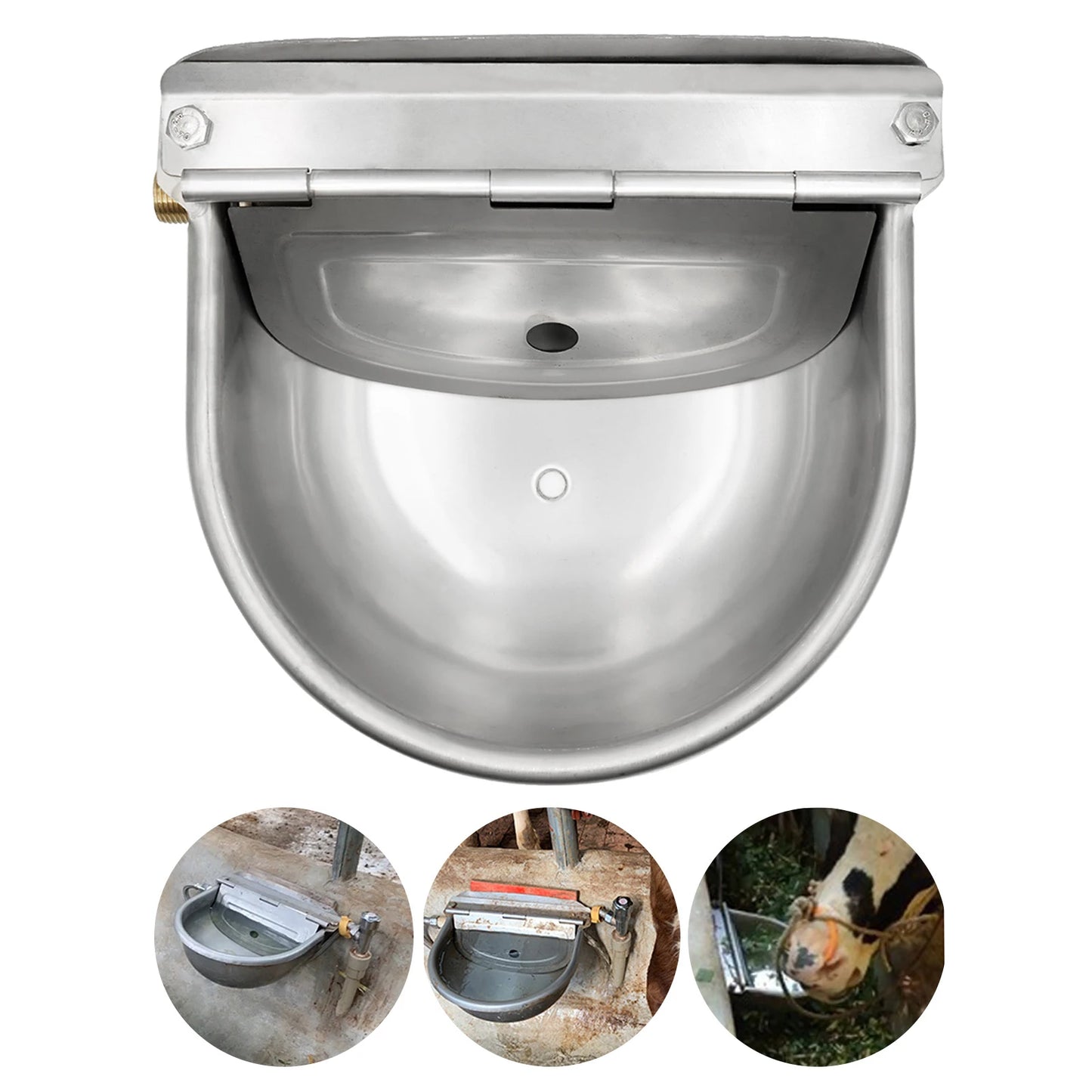 Stainless Steel Cow Horse Dog Water Drinker Bowl With Copper Valve Or Only Copper Valve Accessory Automatic Float Farming Trough