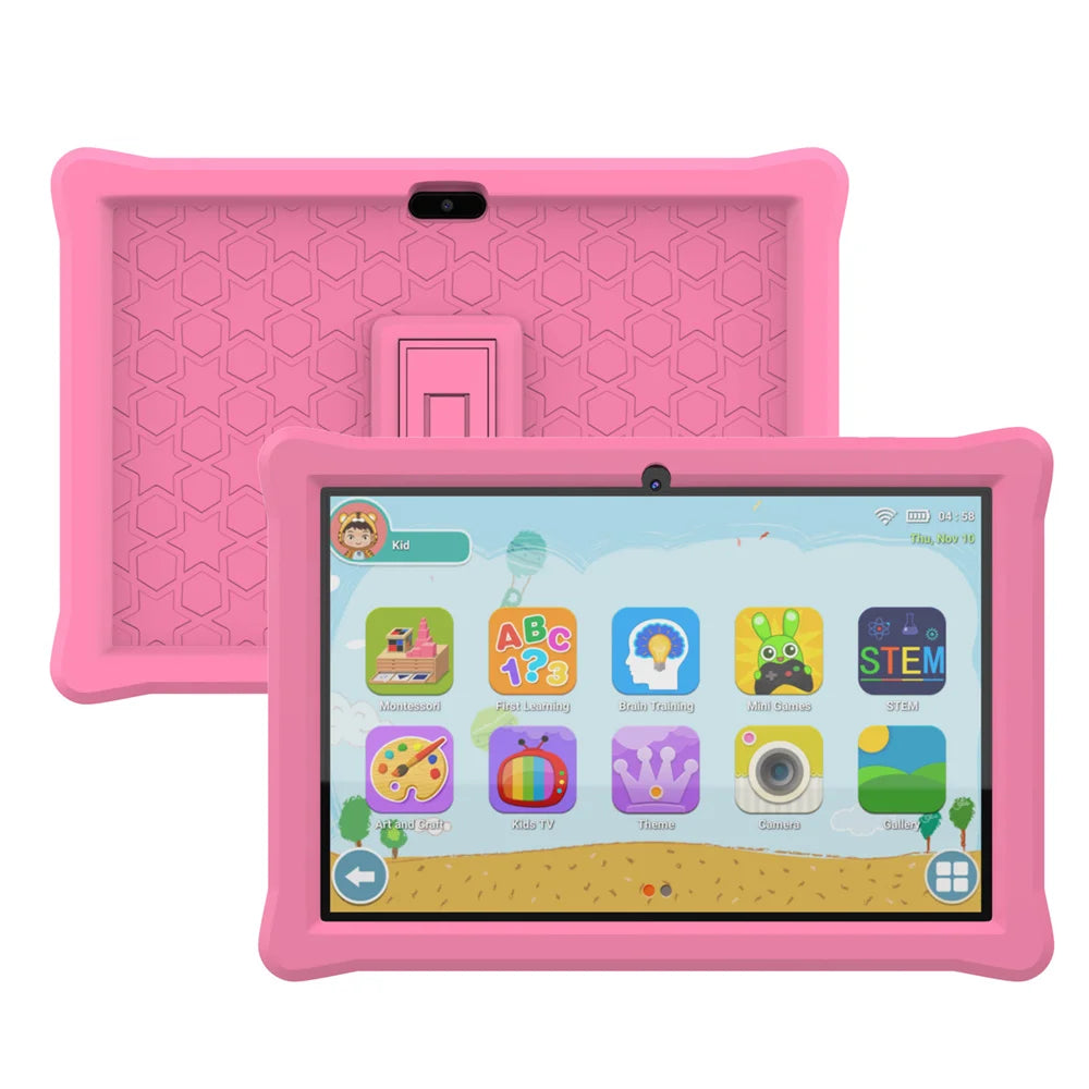 QPS 10 Inch Children's Tablets Android 10 Quad Core 2GB 32GB WIFI 6000mAh Learning Tablets for Kids Toddler WIth Kids APP