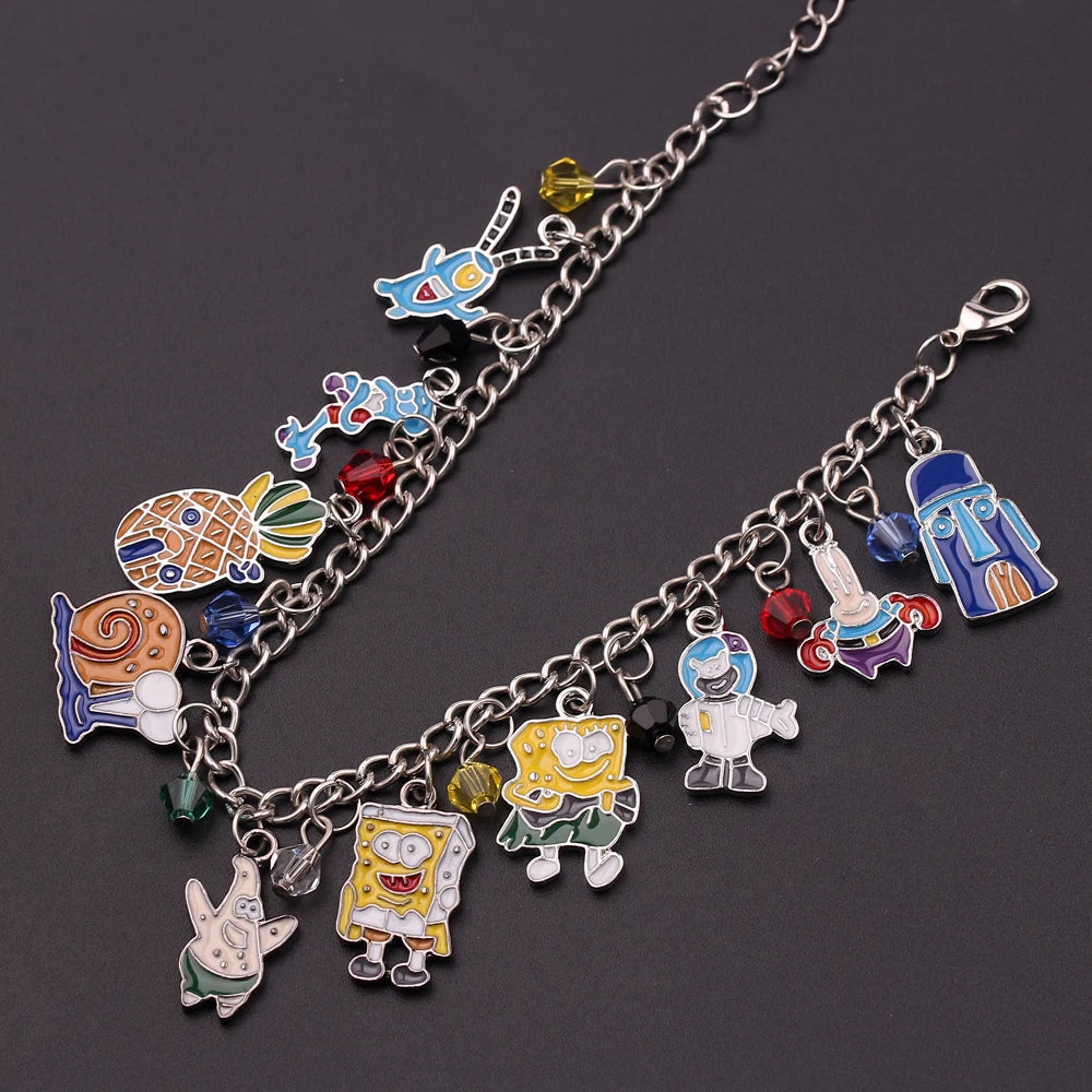 Cartoon Anime Charm Bracelet Cute Figures Pendant Accessories for Women Girl Gift Patrick Star Bracelets