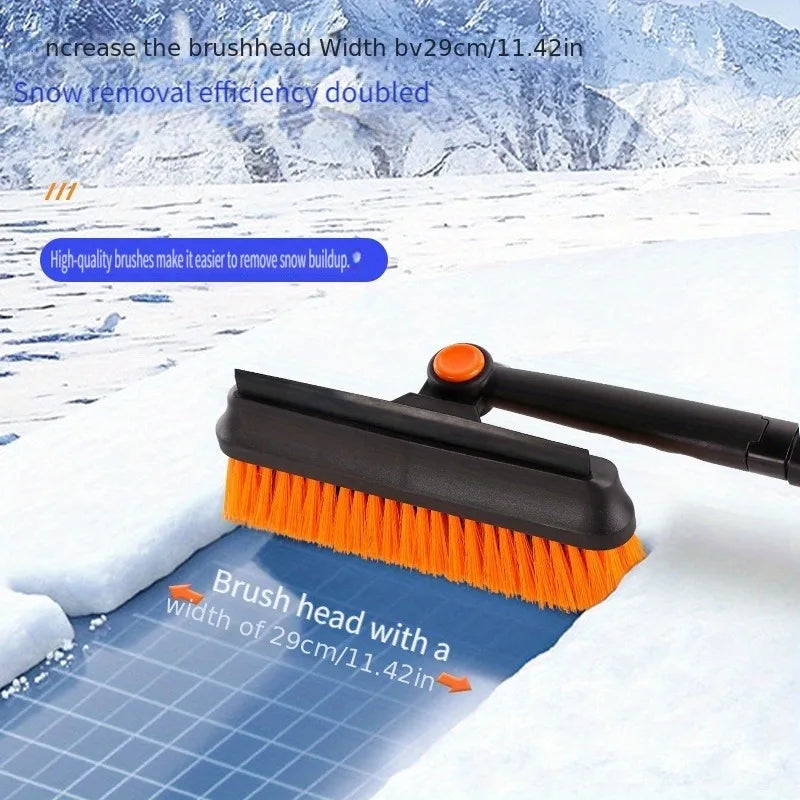 5-in-1 Snow Removal Tool Set,Retractable Snow Shovel with Rotating Snow Brush,Car Window Glass Snow Scraper,Aluminum Snow Shovel