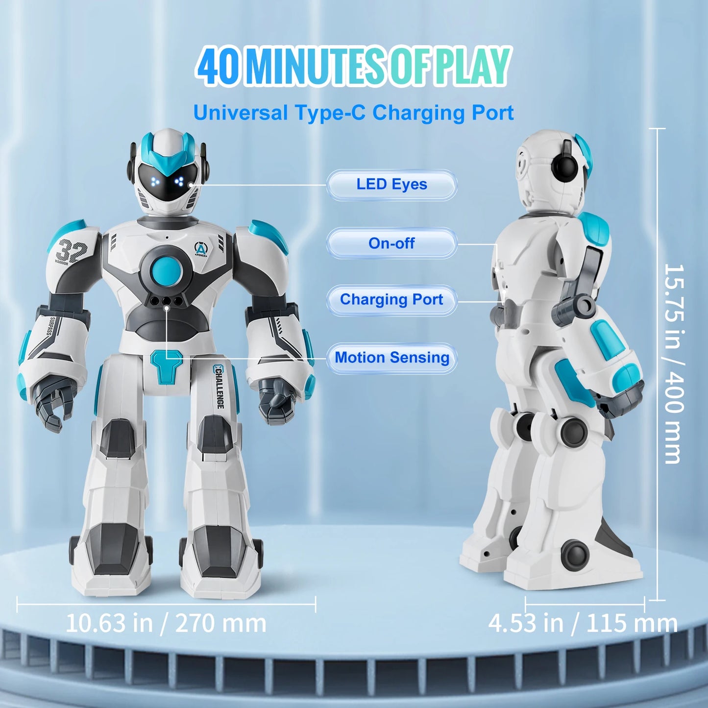 VEVOR RC Robot Toys Mechanical Combat Police Early Education Intelligent Robot Electric Singing Dancing Children's Birthday Gift