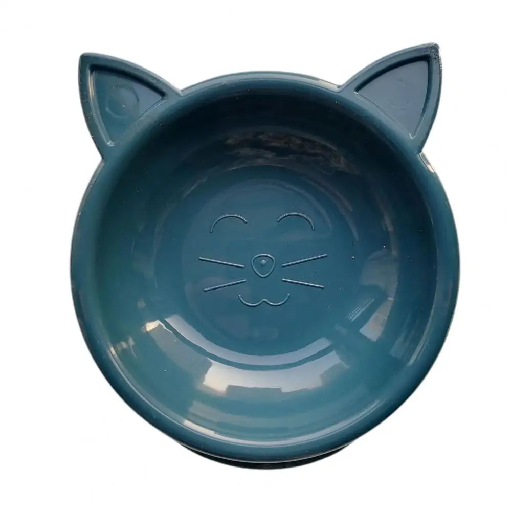 Pets Food Bowl Cat Face Shape Large Capacity Feeding Dish Solid Color Cat Food Bowl Pet Water Drinking Feeder for Small Dog Bowl