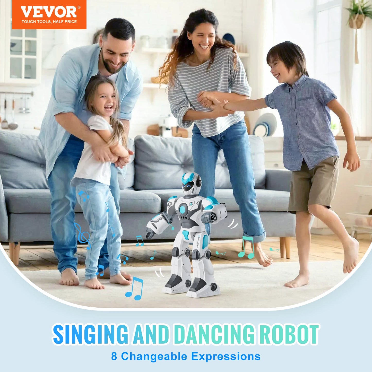 VEVOR RC Robot Toys Mechanical Combat Police Early Education Intelligent Robot Electric Singing Dancing Children's Birthday Gift