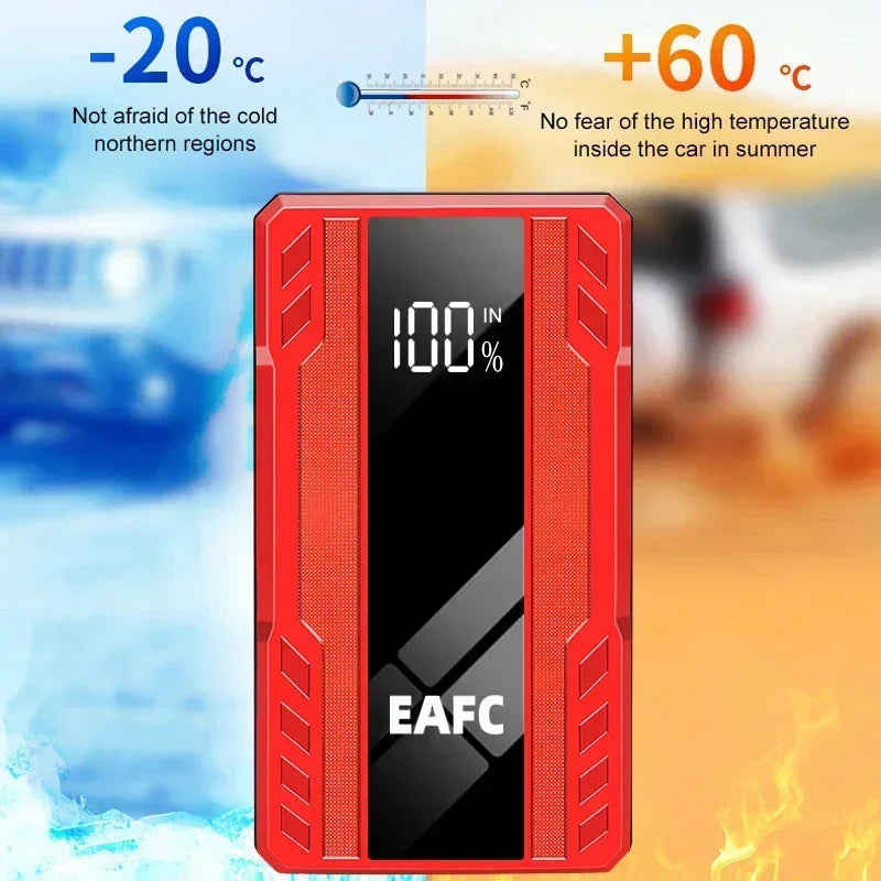 EAFC 1000A Car Jump Starter Power Portable PowerBank 12VAuto Emergency Start Battery Starting Device Booster with LED Light