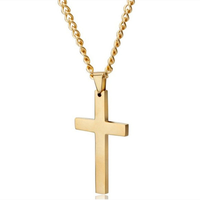 Stainless Steel Cross Necklace for Men Vintage Cross Pendant Necklace Prayer Cross Necklace Jewelry Wedding Gift Faith Gifts