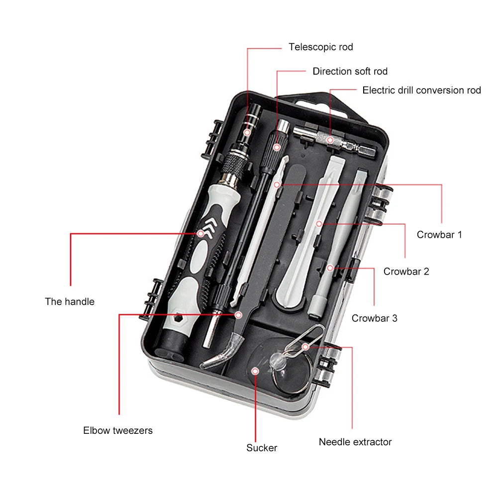 115 in1 Screwdriver Set of Screw Driver Bit Set Multi-Bit Precision Torx Screwdriver Tweezer Cell Phone Repair Tool for Computer