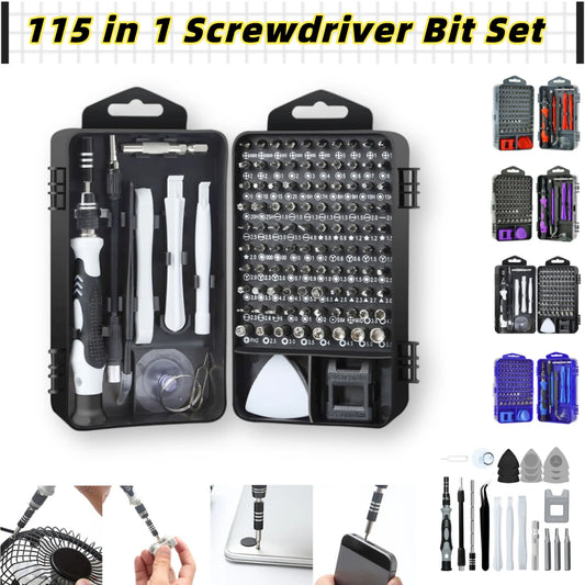 115 in1 Screwdriver Set of Screw Driver Bit Set Multi-Bit Precision Torx Screwdriver Tweezer Cell Phone Repair Tool for Computer